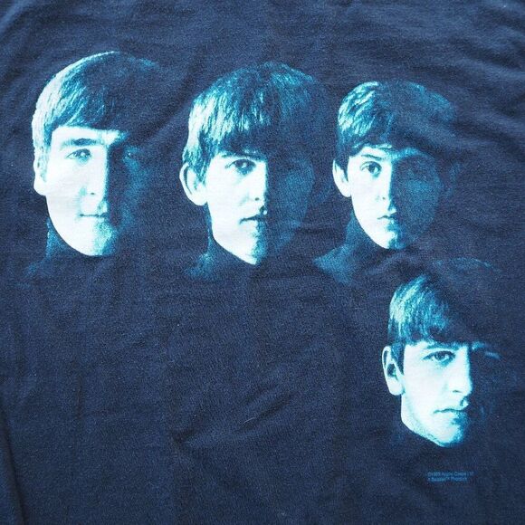 The Beatles Apple Records With the Beatles Vintage 1999 Big Face Band Shirt M - Picture 6 of 8